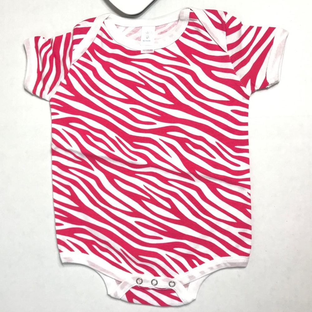 12 months. Onesie Pink and White Stripe Baby